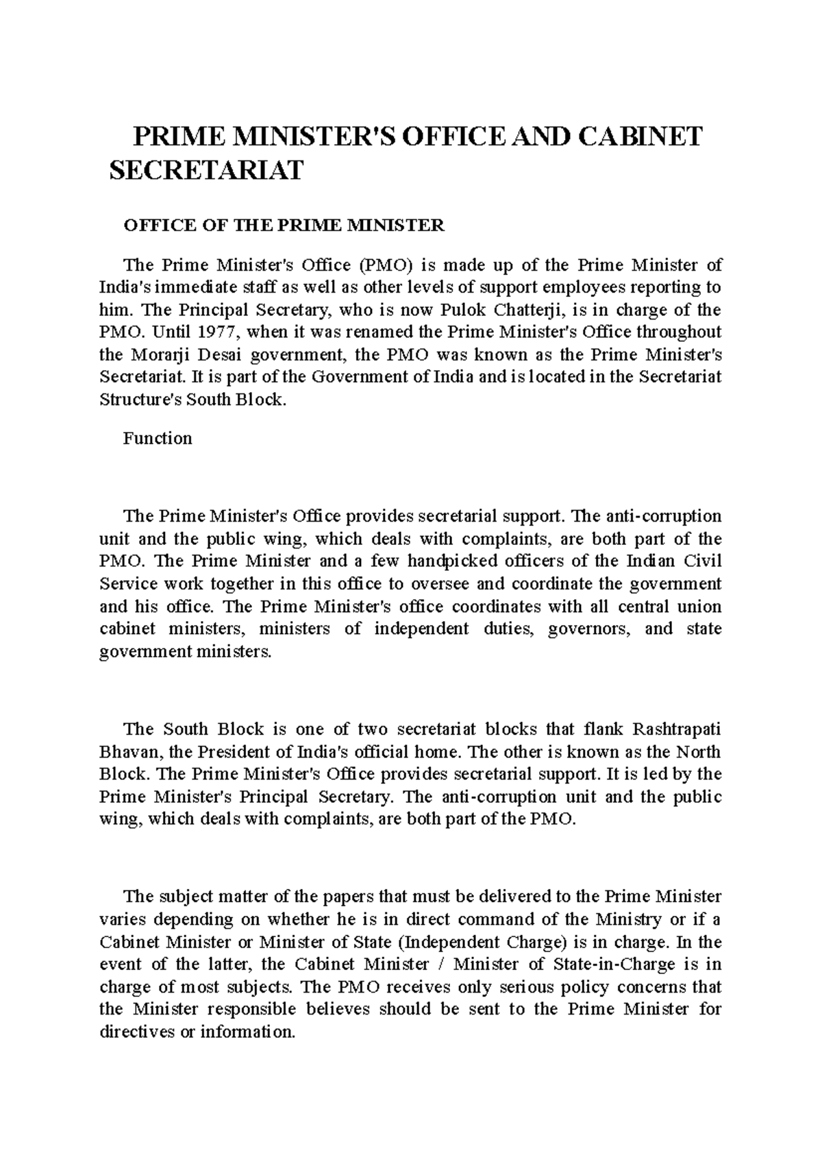 Prime Ministers Office AND Cabinet Secretriate - PRIME MINISTER'S ...
