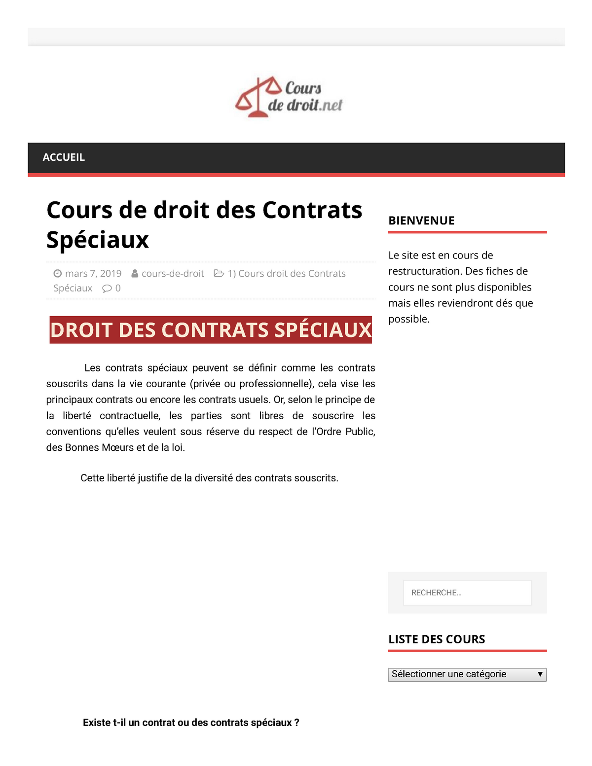 sujet dissertation droit des contrats