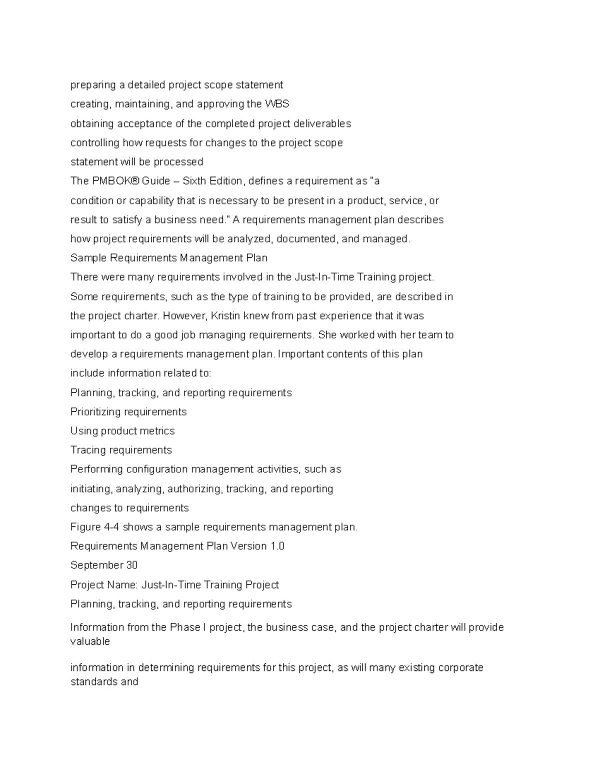 BTE Chapter 2 part 7 - preparing a detailed project scope statement ...