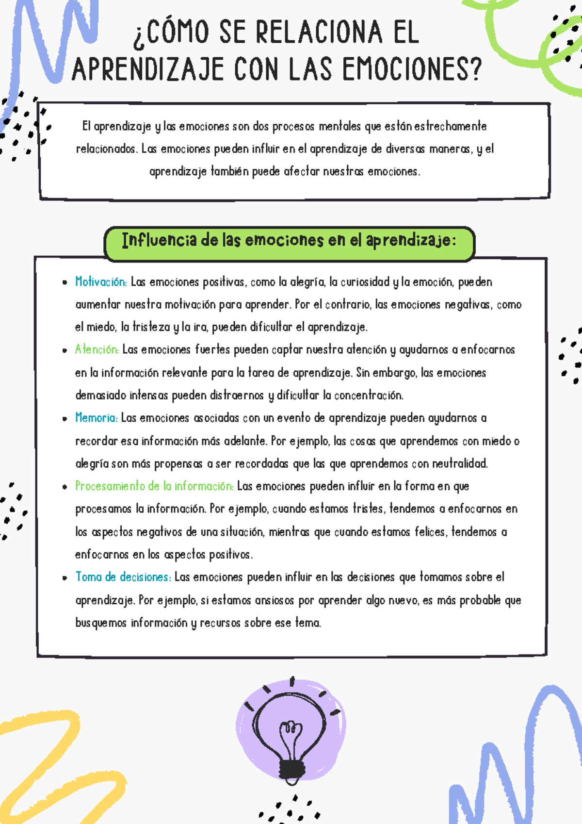 S.9 ¿Cómo se relaciona el aprendizaje con las emociones - Influencia de ...
