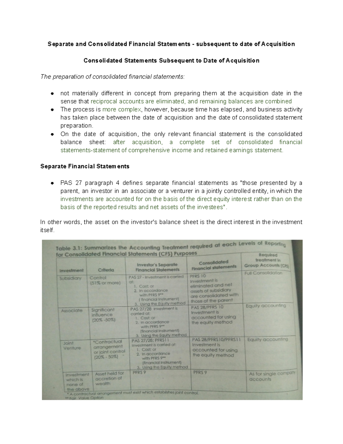 BUS COM- CHAP3 - BUSINESS COMBINATION - Separate and Consolidated ...
