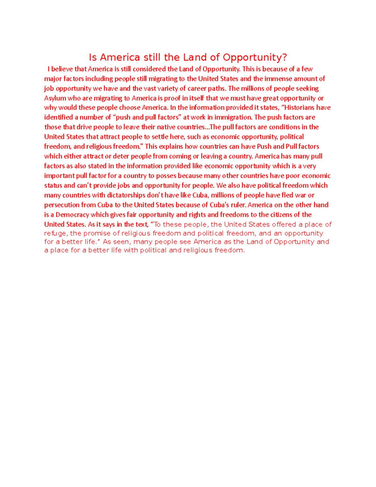 Is America Still the Land of Opportunity - This is because of a few ...