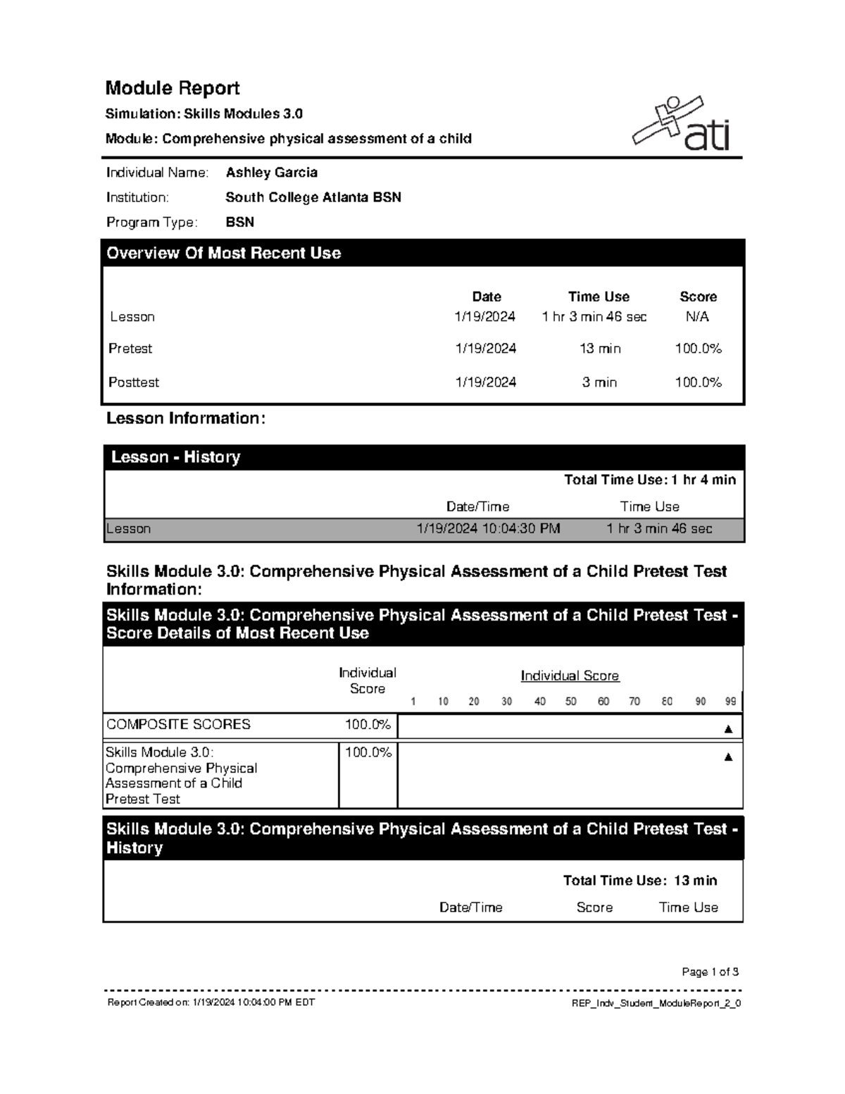 Comprehensive physical assessment of a child - Module Report Simulation ...