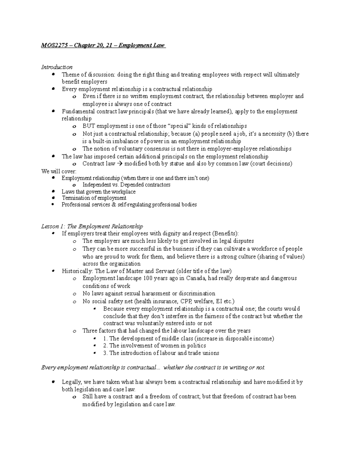 MOS 2275 Lecture 6 - Corporations and Corporate Law - MOS2275 – Chapter ...
