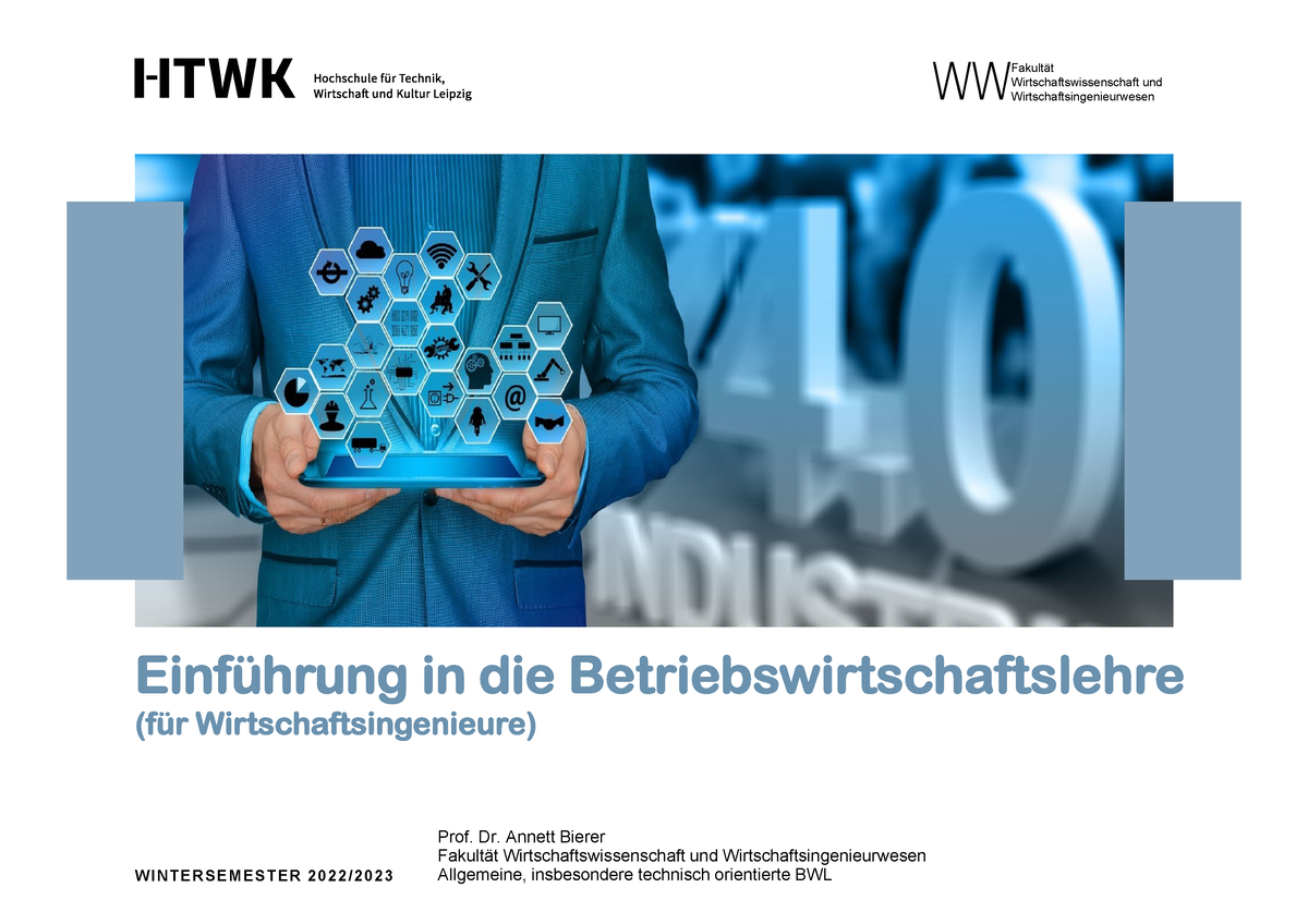 Vorlesung - Bwl Rewe Sachen - Fakultät Wirtschaftswissenschaft Und ...