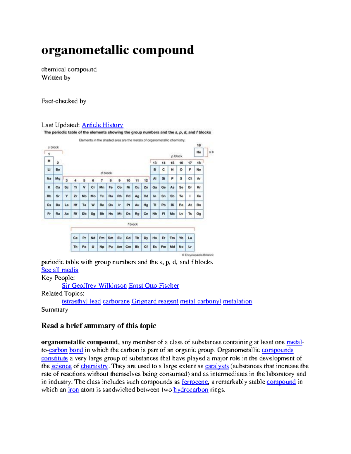 Organometallic compound organometallic compound chemical compound