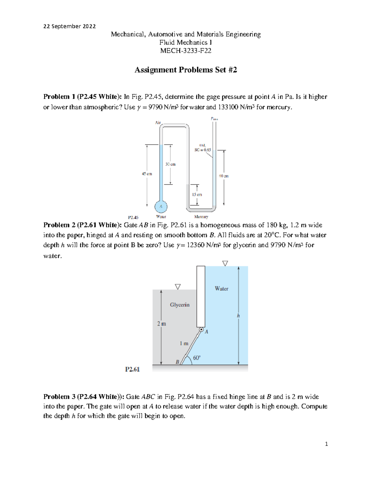 Assignment#2 BB-3 - Study Guide - 22 September 2022 1 Mechanical ...