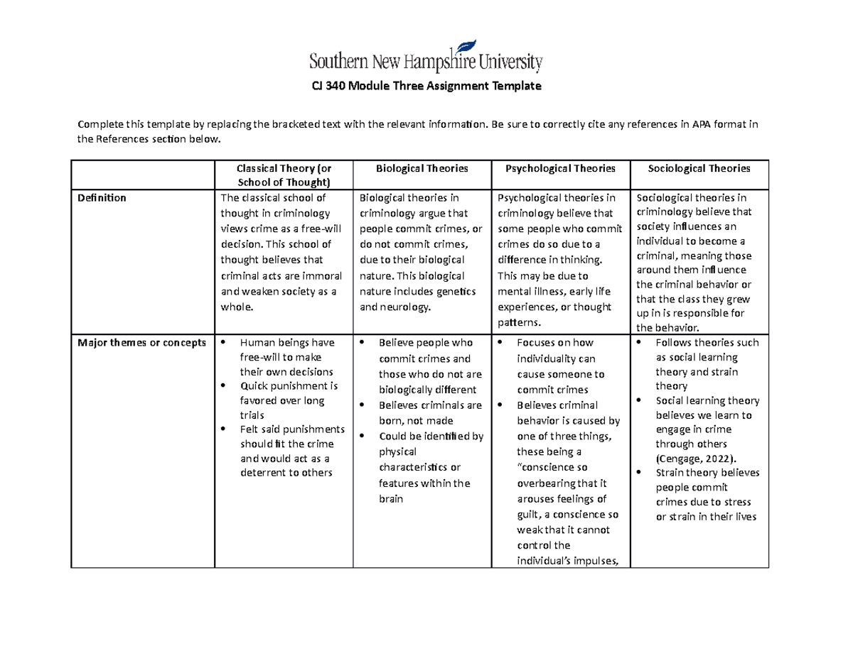 CJ 340 Module Three Assignment - Be sure to correctly cite any ...