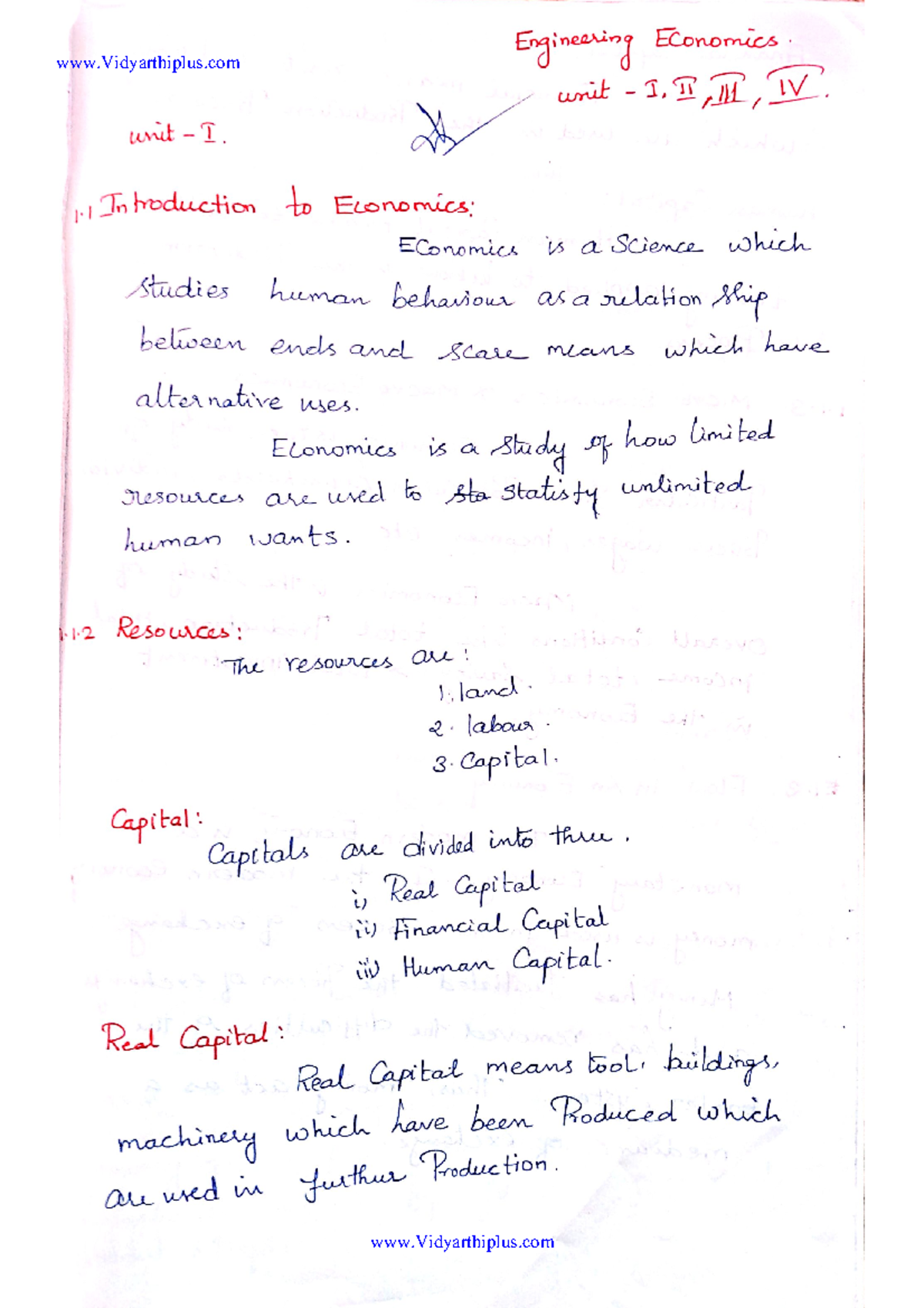 Engineering Economics of Unit 1 Notes - Engineering/Economics ...