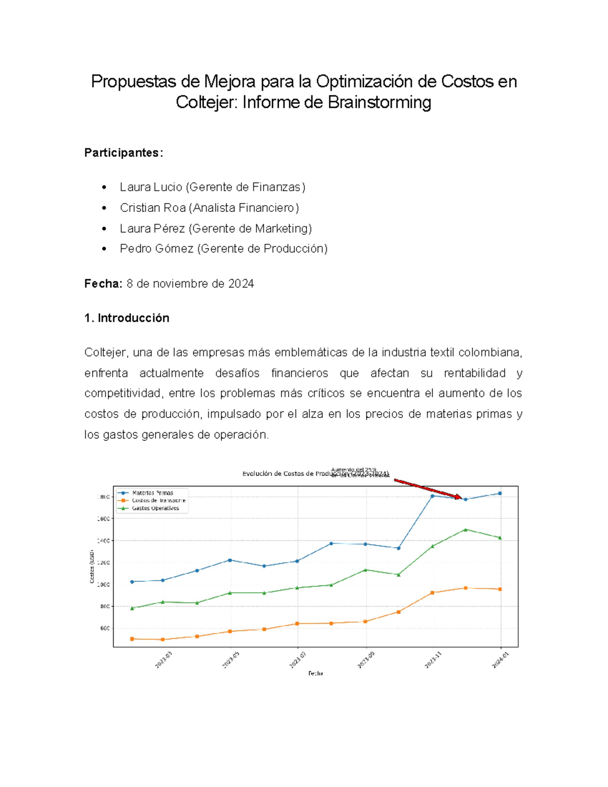 Informe De Lluvia De Ideas Sobre Estrategias Para Mejorar La Situaci N