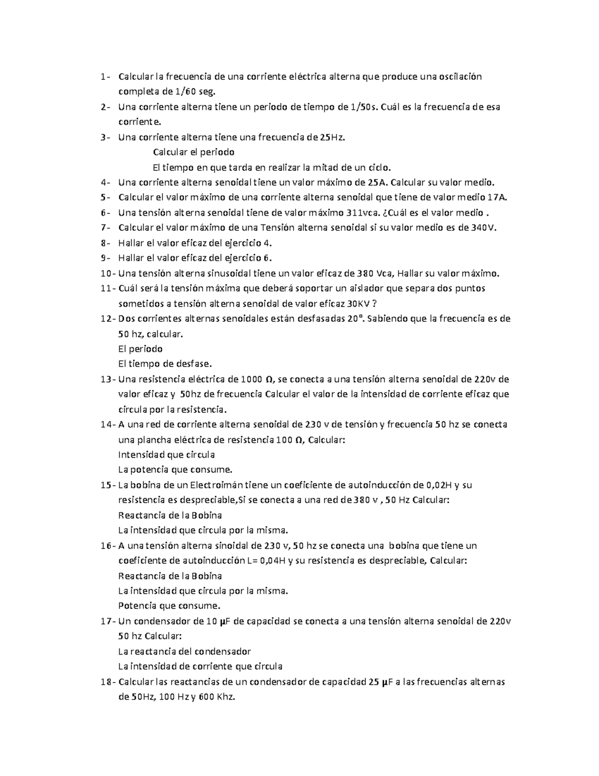 Guia 3 Trabajos Practicos - 1- Calcular La Frecuencia De Una Corriente 