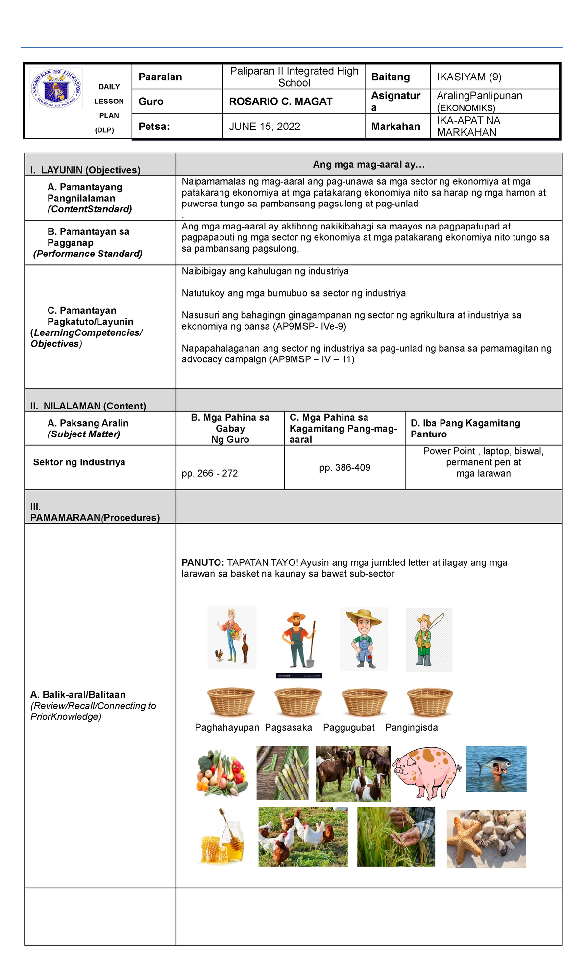 Magat - DLL 2019 Sektor NG Industriya 2020 Edite - DAILY LESSON PLAN ...