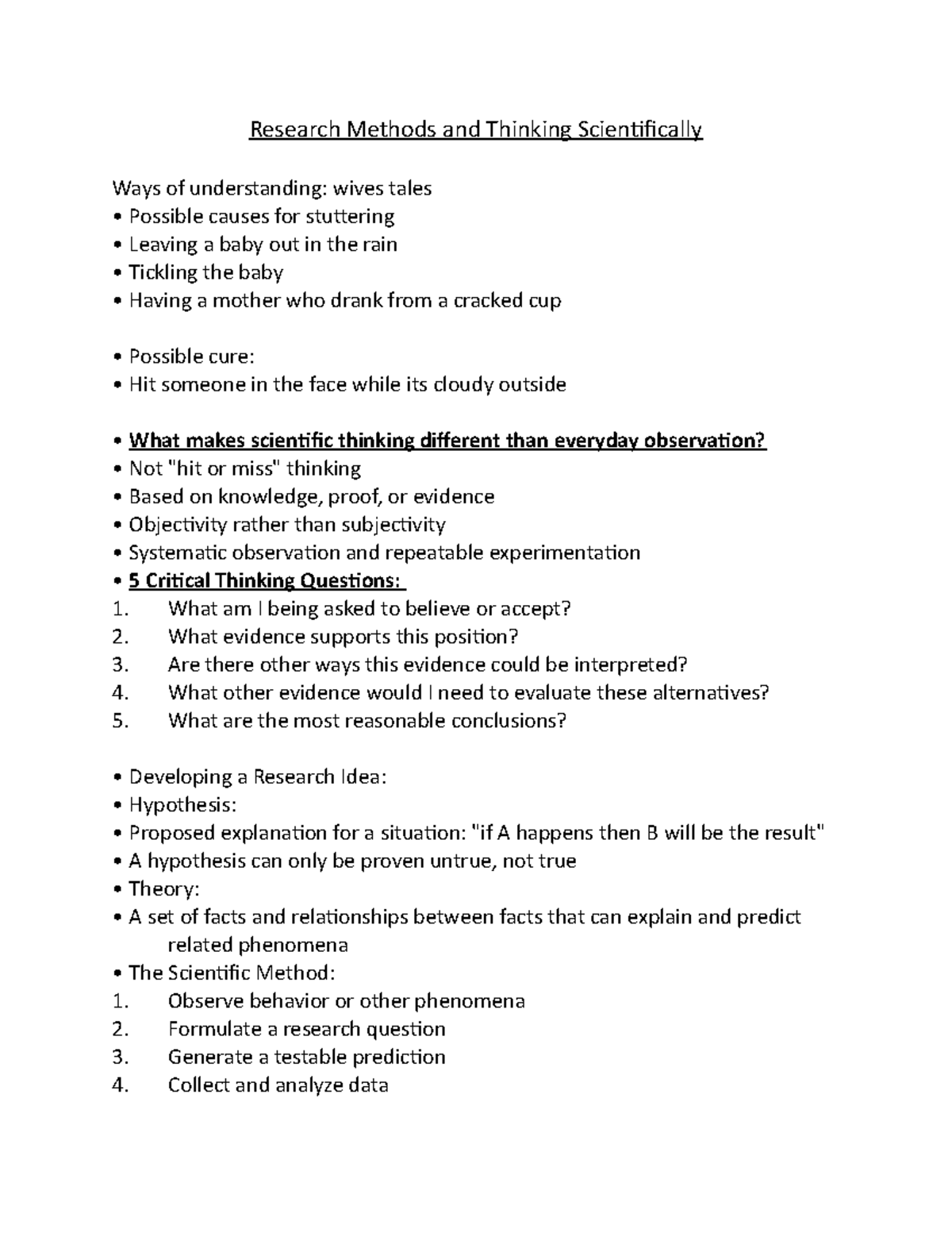 PSY 1300 Research methods and thinking scientifically - Research ...
