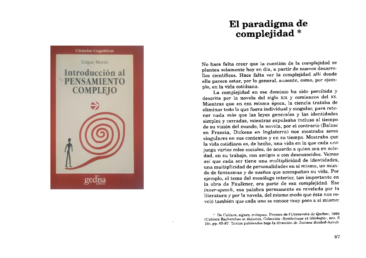 U2 Morin - El Paradigma de la Complejidad - El paradigma de complejidad ...