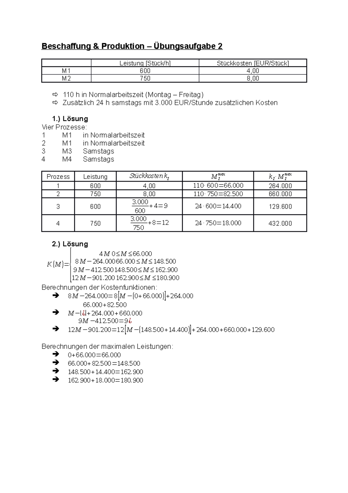 Aufgabe 2 - Sommersemester - Beschaffung & Produktion – Übungsaufgabe 2 ...