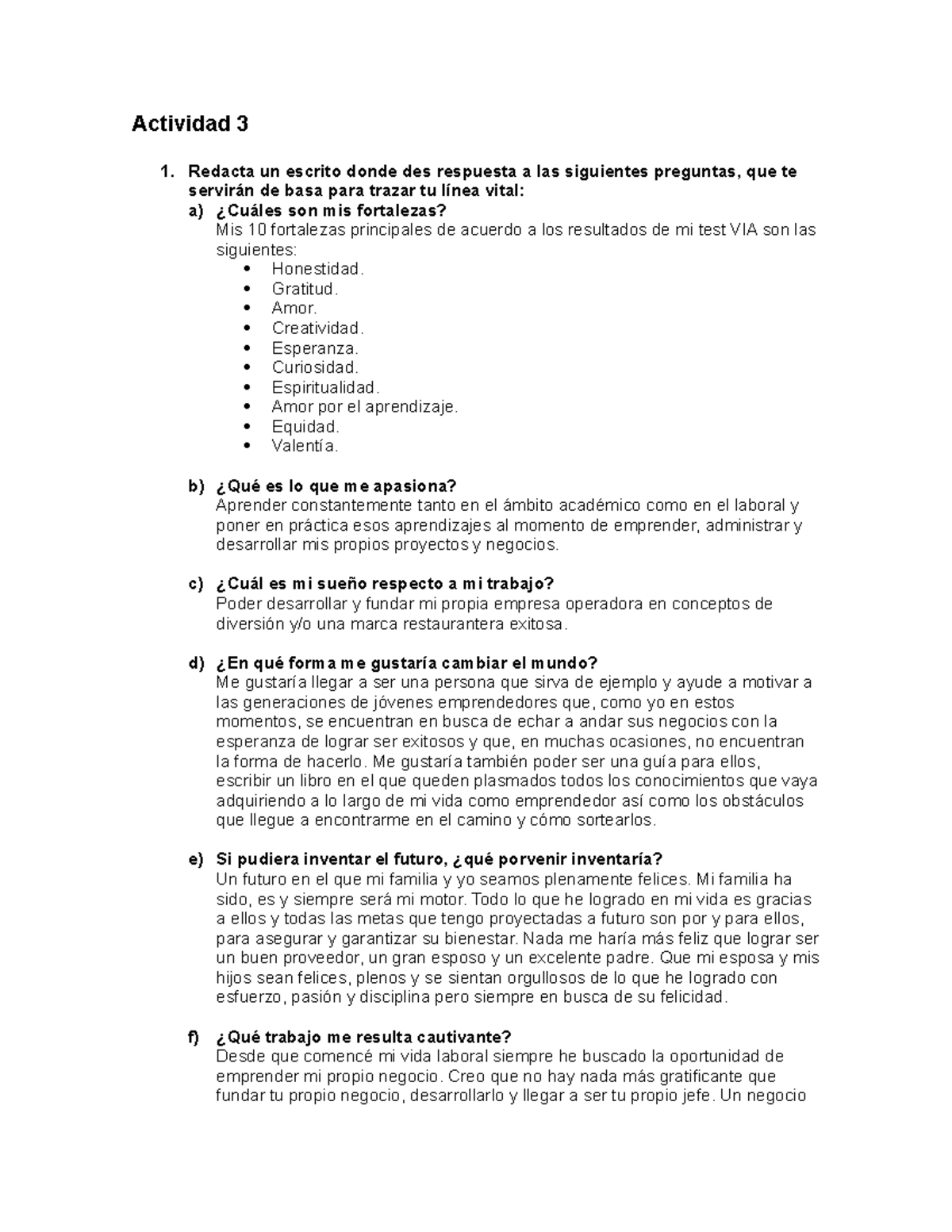 Lider - Actividad 3 - Actividad 3 1. Redacta un escrito donde des ...