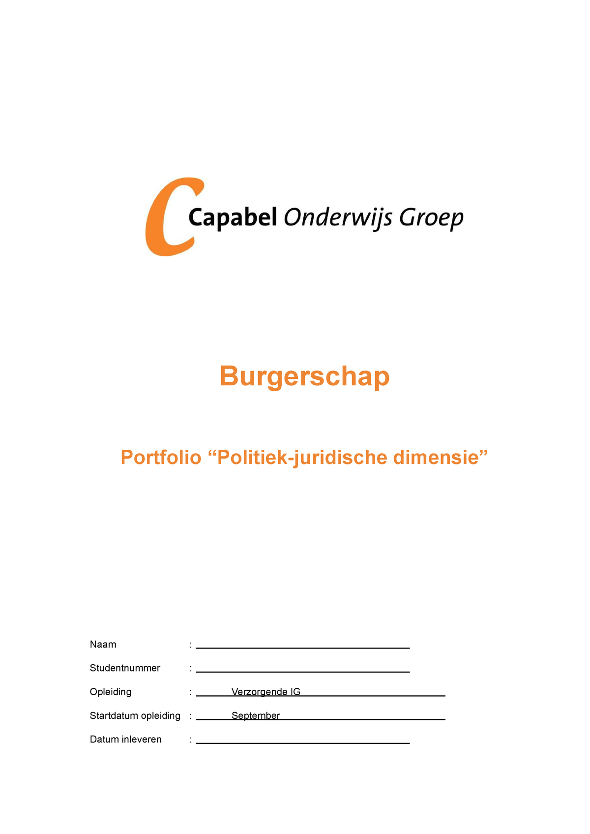 Burgerschap Politiek-juridisch - Burgerschap Portfolio