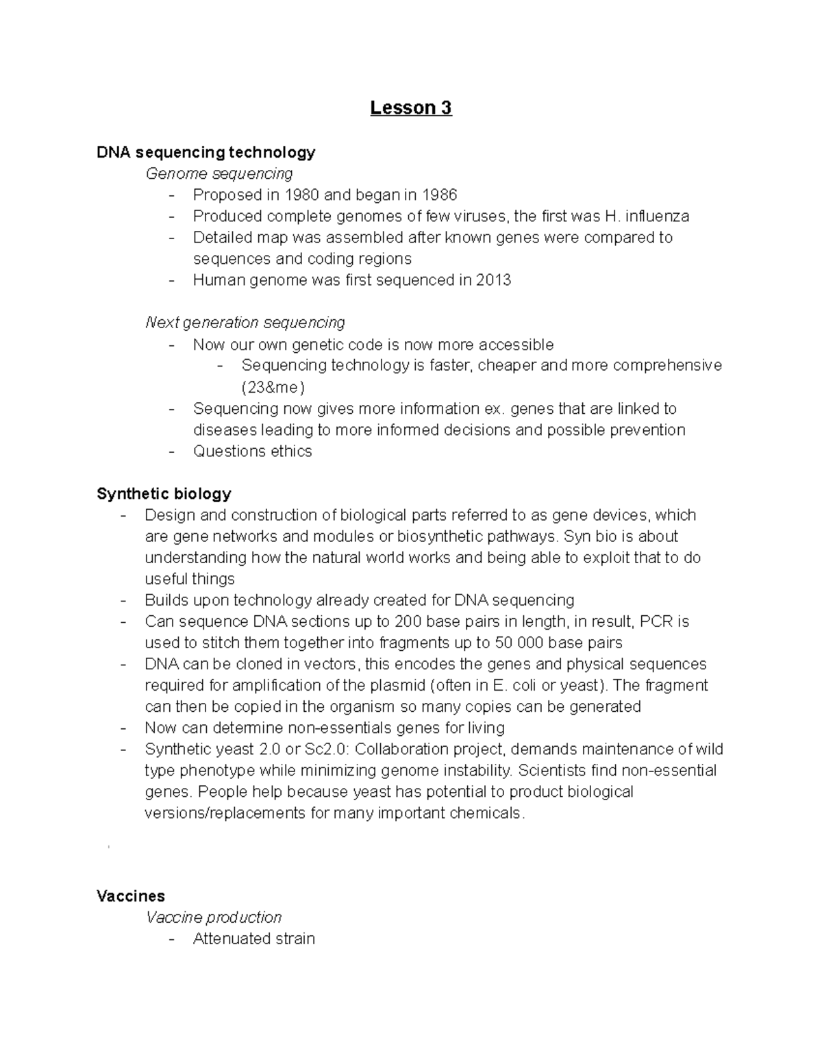 MICI2100 Lesson 3 - Lectures notes based on learning objectives for the ...