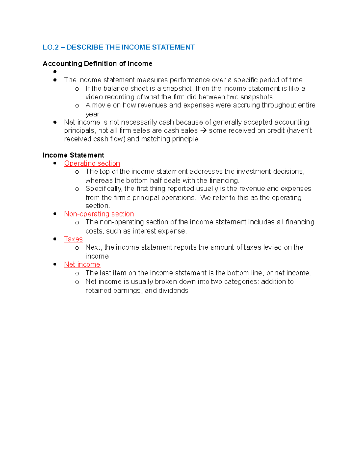 1. Income Statement - Dr. Joshua Fairbanks - Rawls College of Business ...