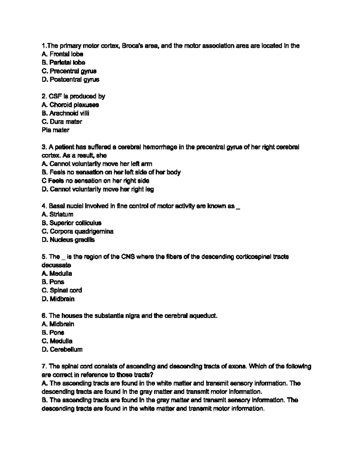 Study bio 160 exam 2 1 The primary motor cortex area and the motor Study bio 160 exam 2 1 The primary motor cortex area and the motor