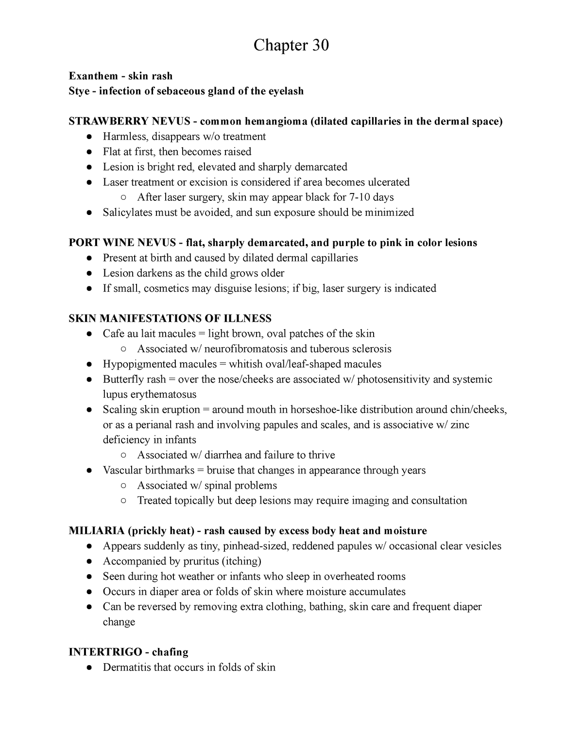 Chapter 30 - OB/PEDS - Exanthem - skin rash Stye - infection of ...