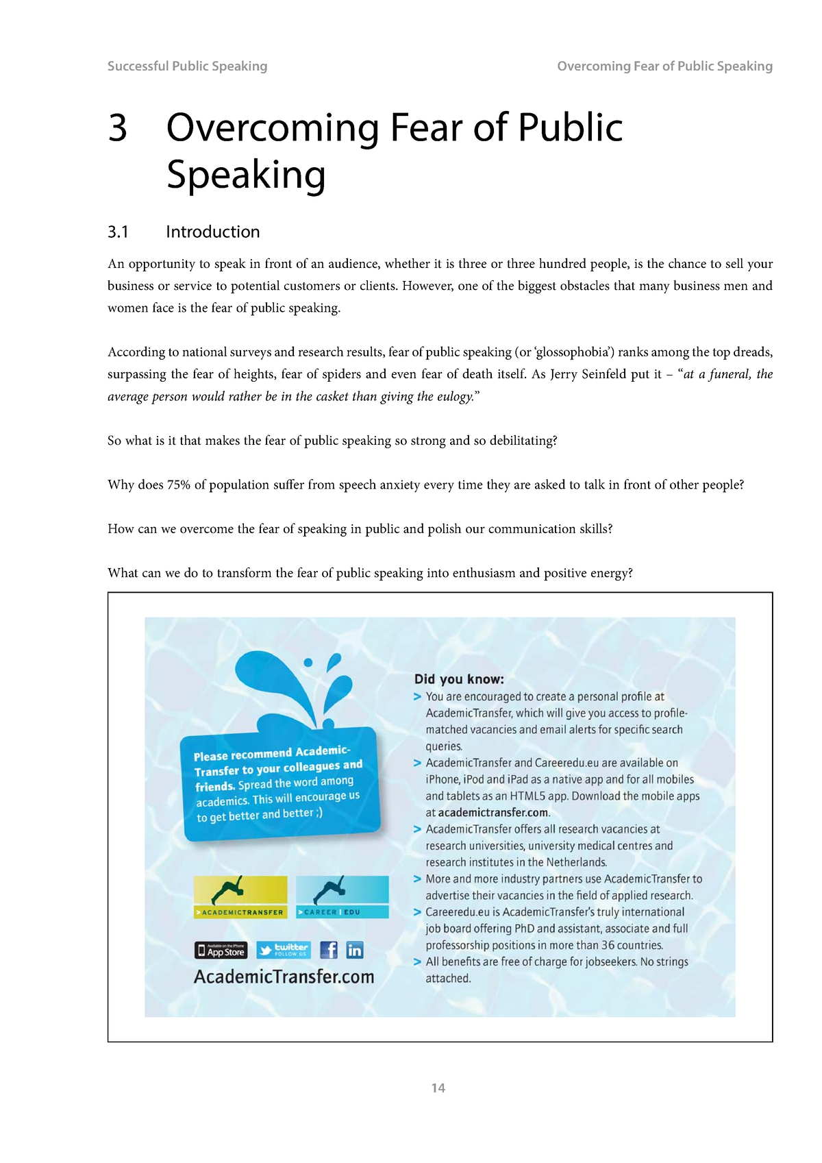 overcome fear of public speaking essay