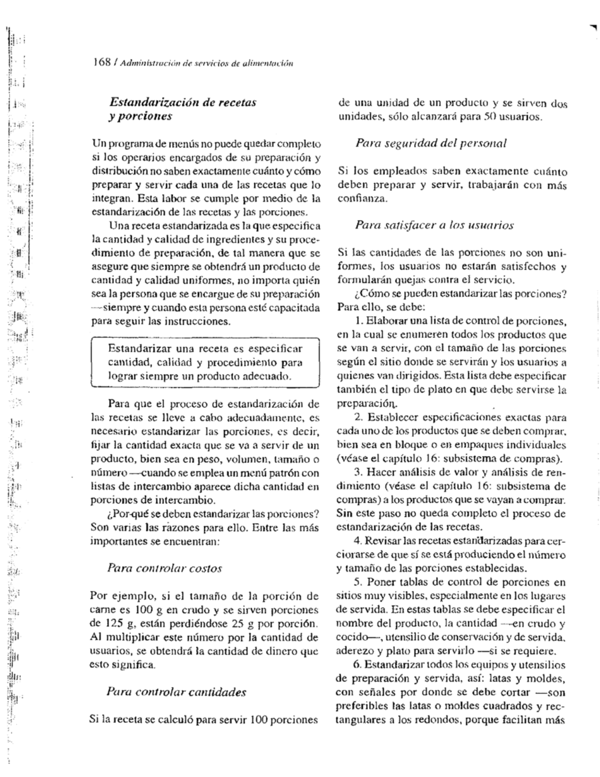 Estandarización de recetas - 1 68 / Adm inistración d e s e n e c io s de  alim entación - Studocu