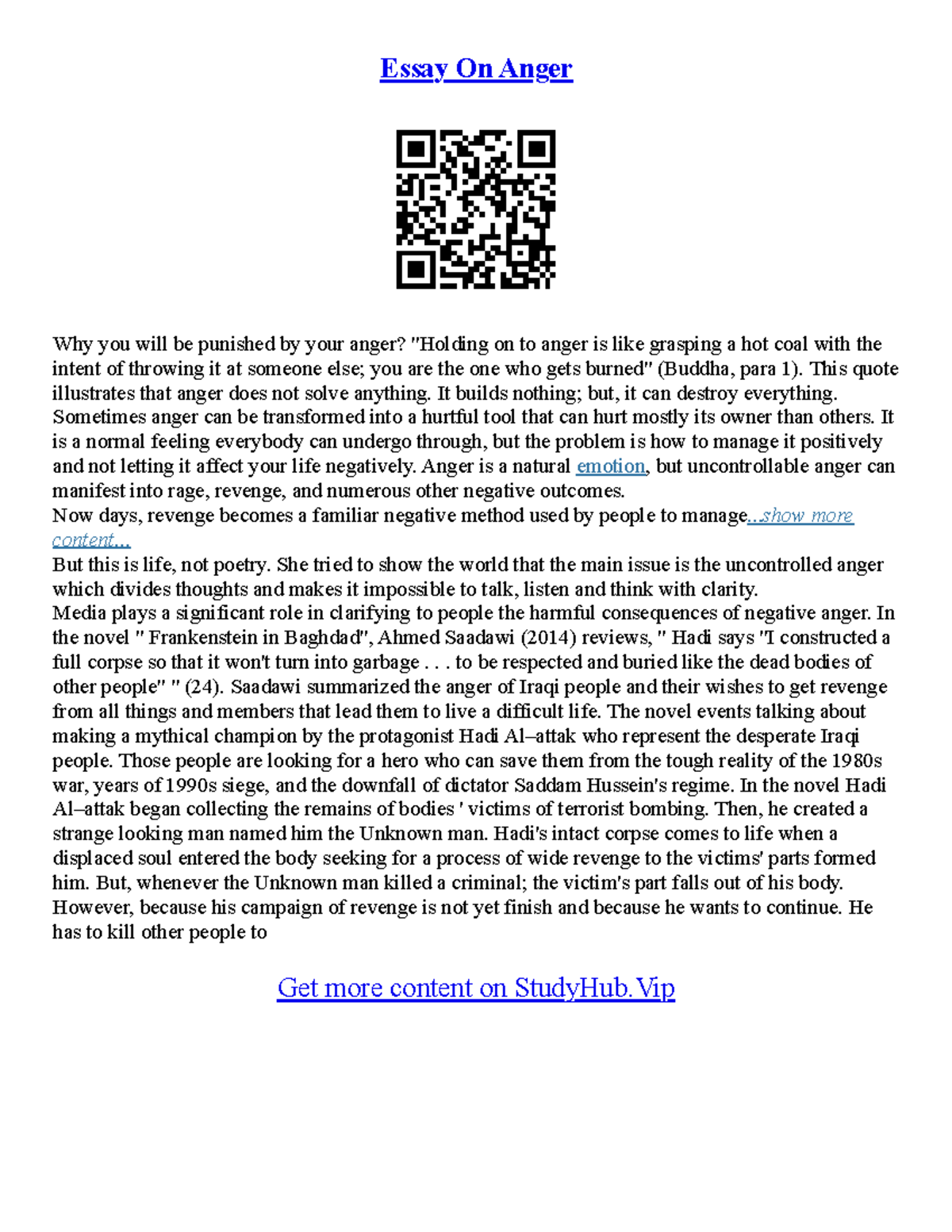 Essaywriting Essaywriting - Essay On Anger Why you will be punished by ...
