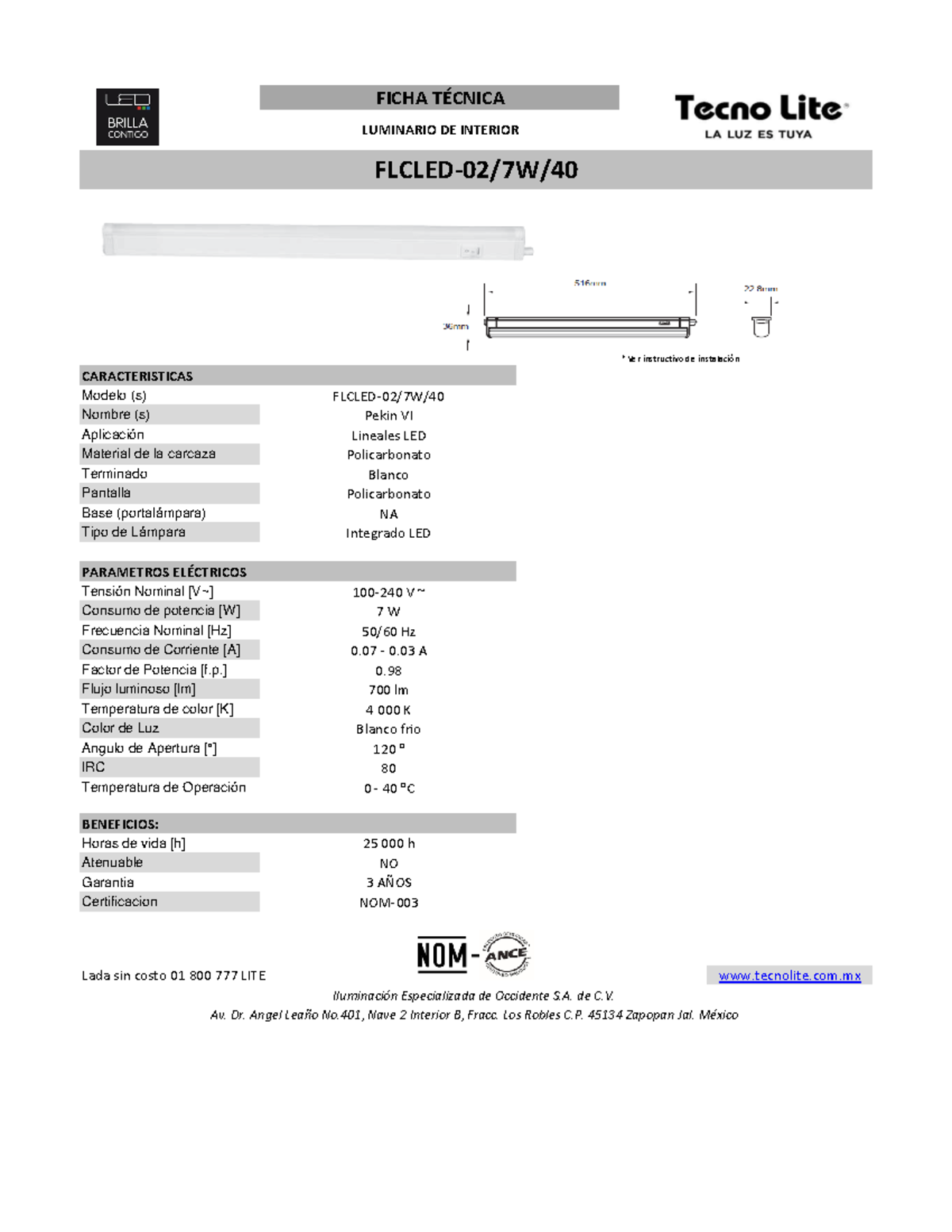 Flcled-02 7W 40 Flcled-02-3=7W-3=40 3 G000097990 - BENEFICIOS: Lada sin ...