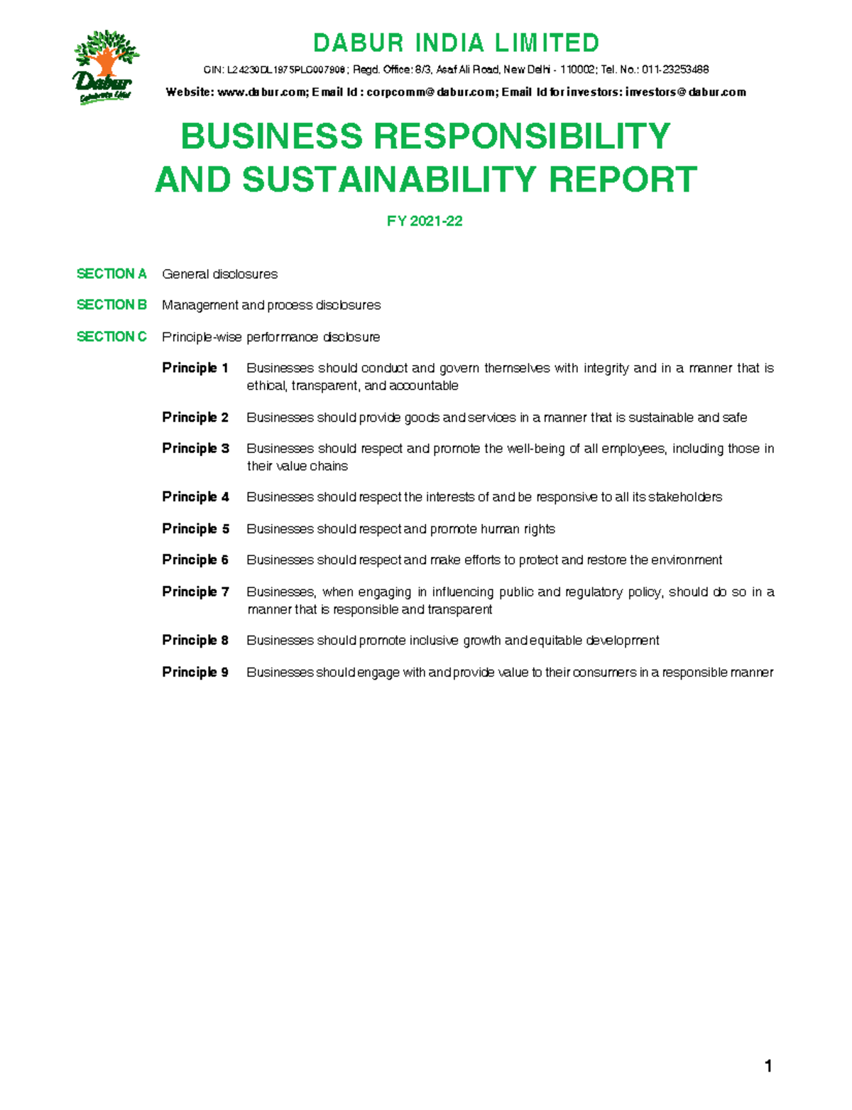 142615 Business Responsibility And Sustainability Report 2021 22 SEBI ...