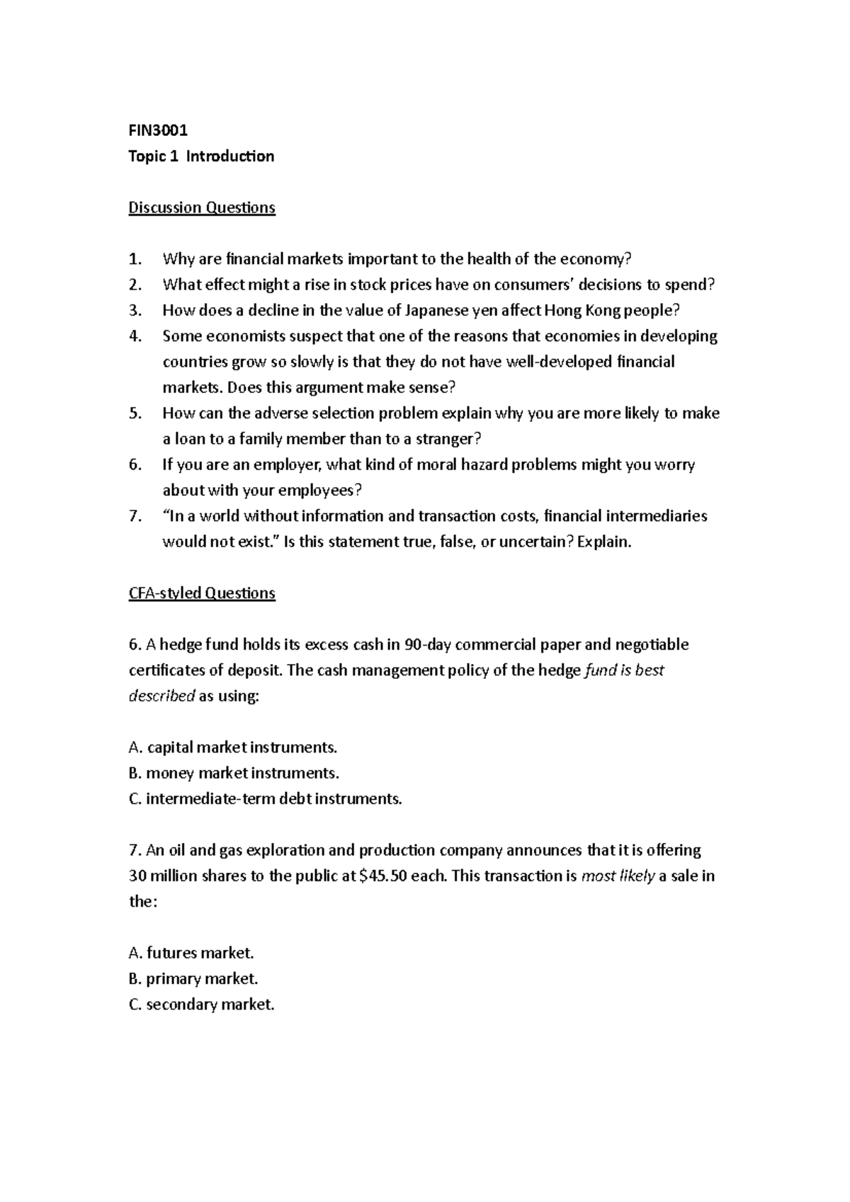 01 Tutorial Questions - ...................................... - FIN ...