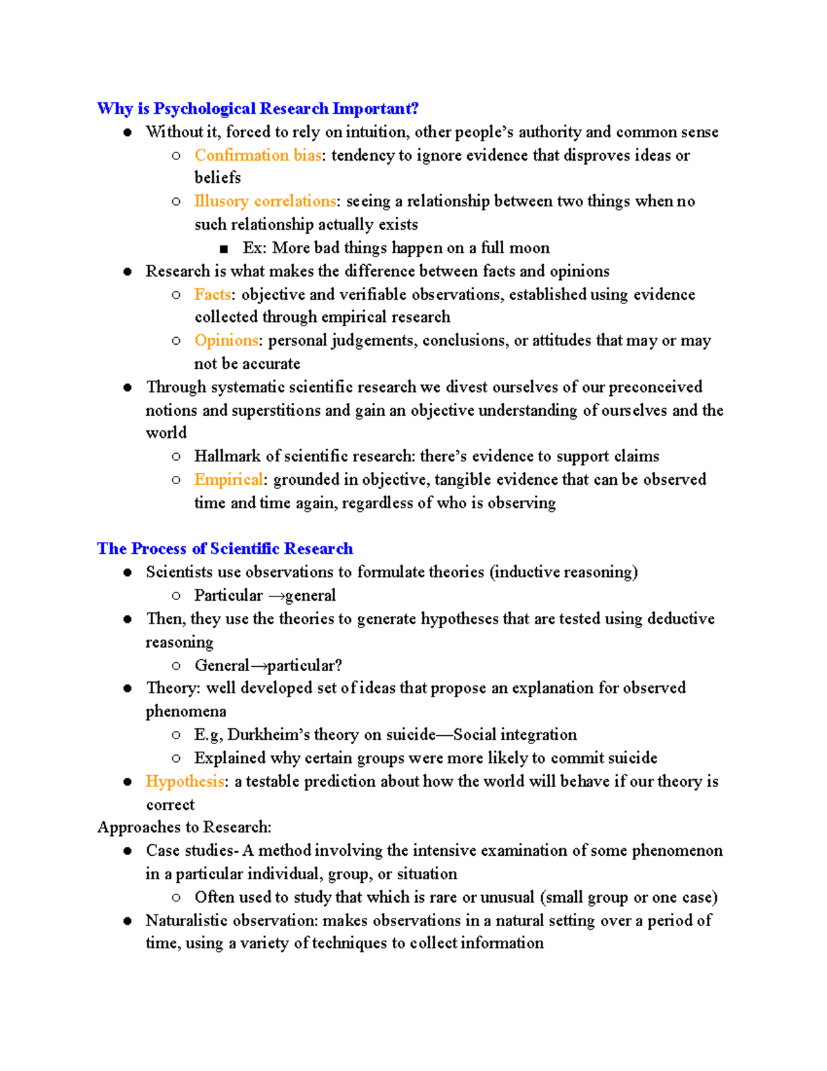 Psych 101 Chapter 2 - Why is Psychological Research Important? Without ...
