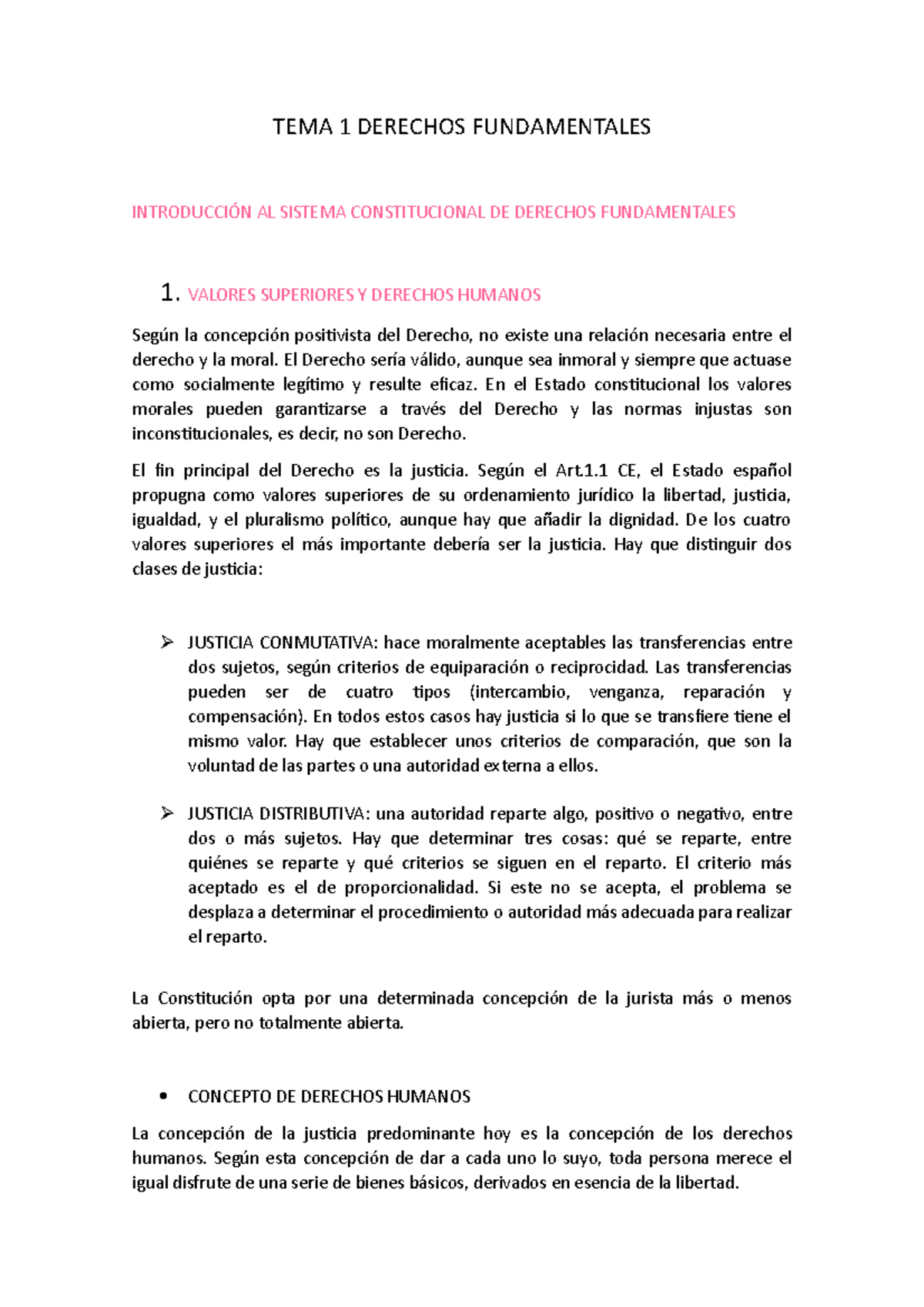 Tema 1 Derechos Fundamentales - TEMA 1 DERECHOS FUNDAMENTALES ...