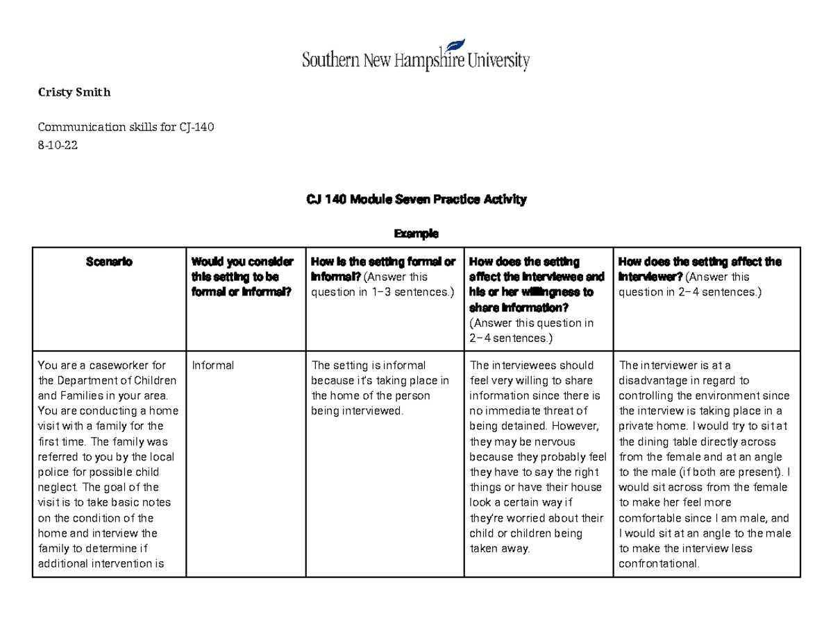 CJ 140 Module Seven Practice Activity Template - Cristy Smith ...