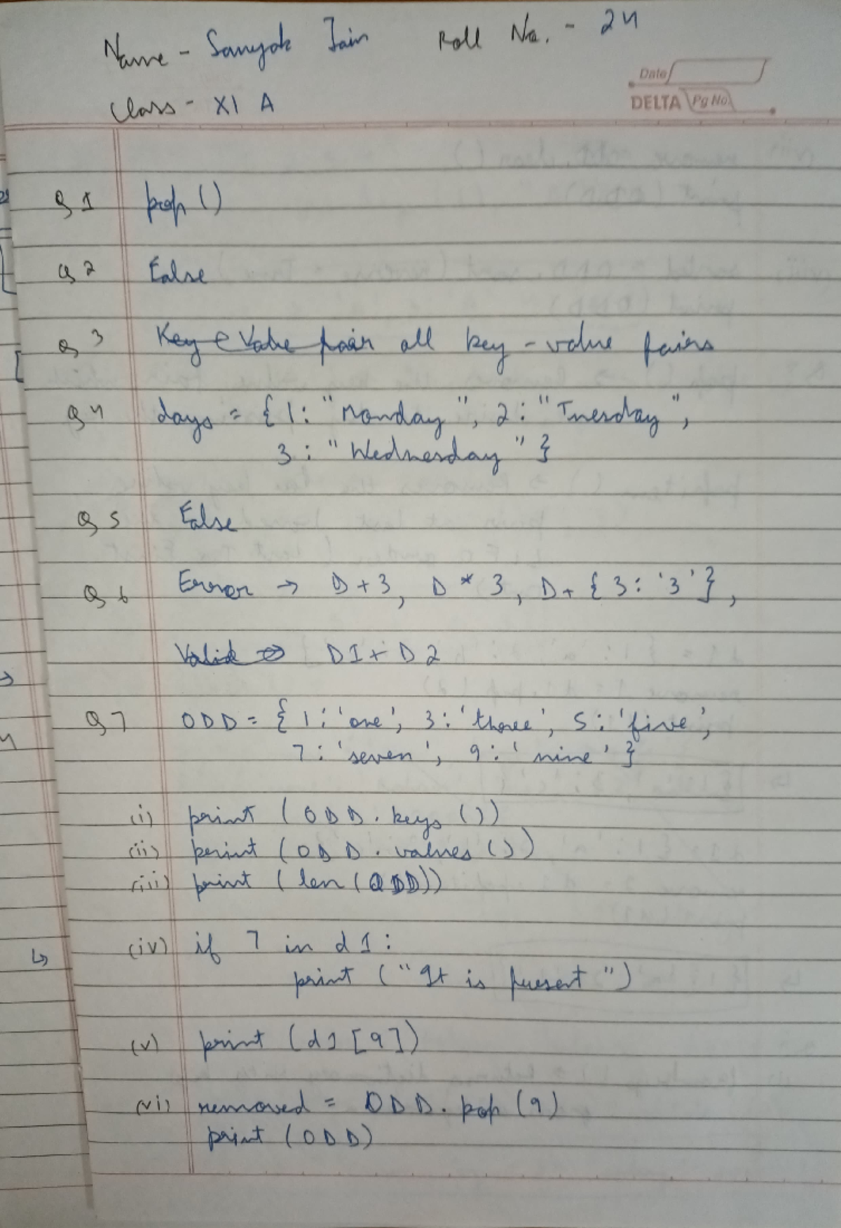 cs pt3 assignment answer - l Na, 2 swre-Sowyok a ove XI A Dato DELTA PO ...