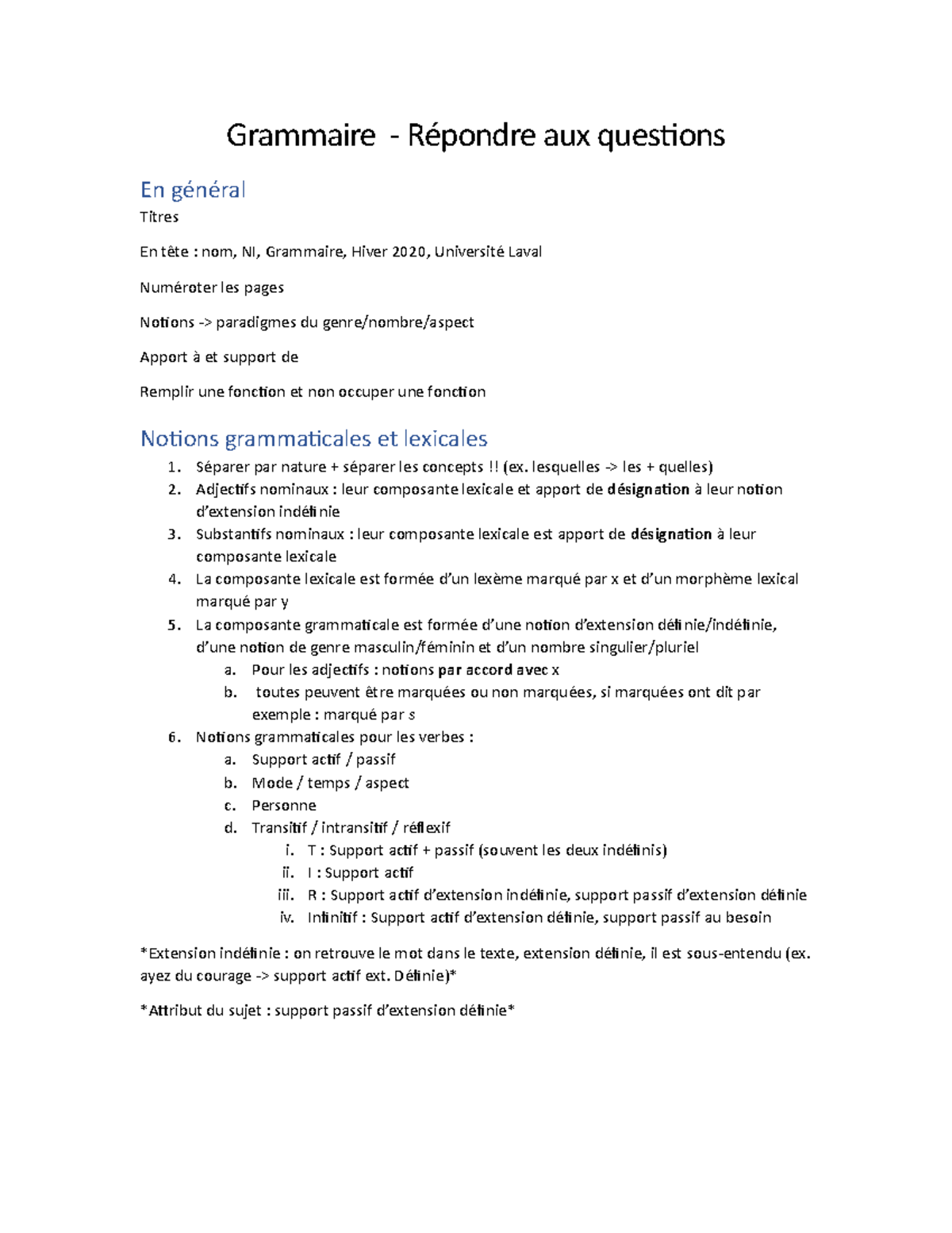 Comment répondre aux examens - Grammaire - Répondre aux questions En ...