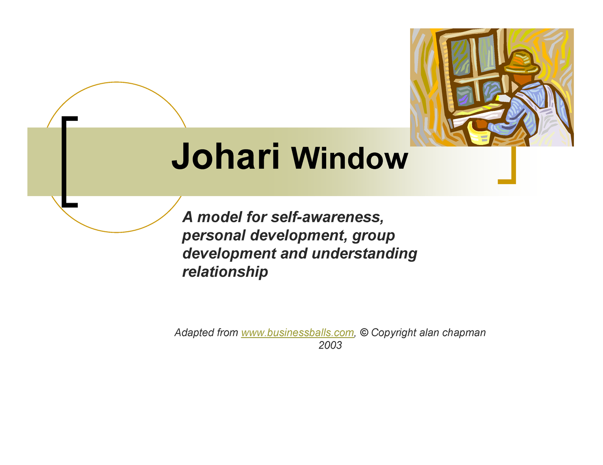 Johari Explain Chapman 2003 Johari Window Adapted From Businessballs