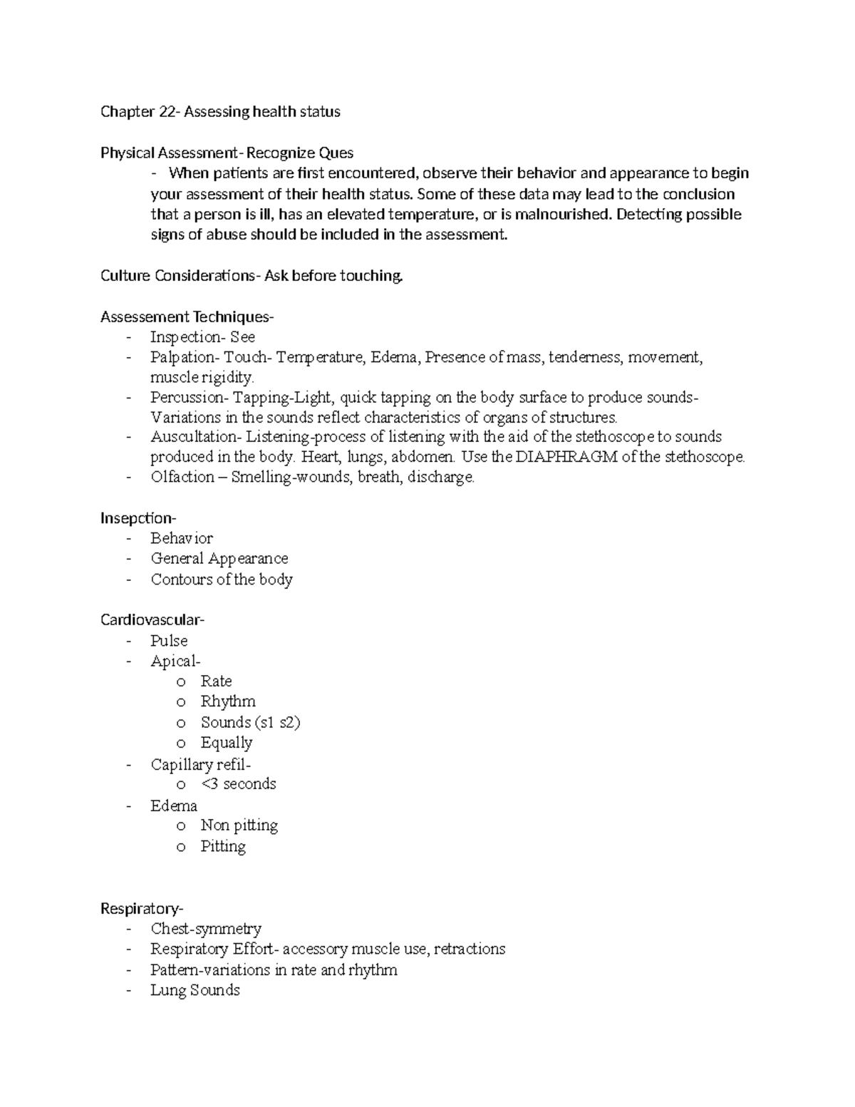 Chapter 22 Powerpoint - n/a - Chapter 22- Assessing health status ...