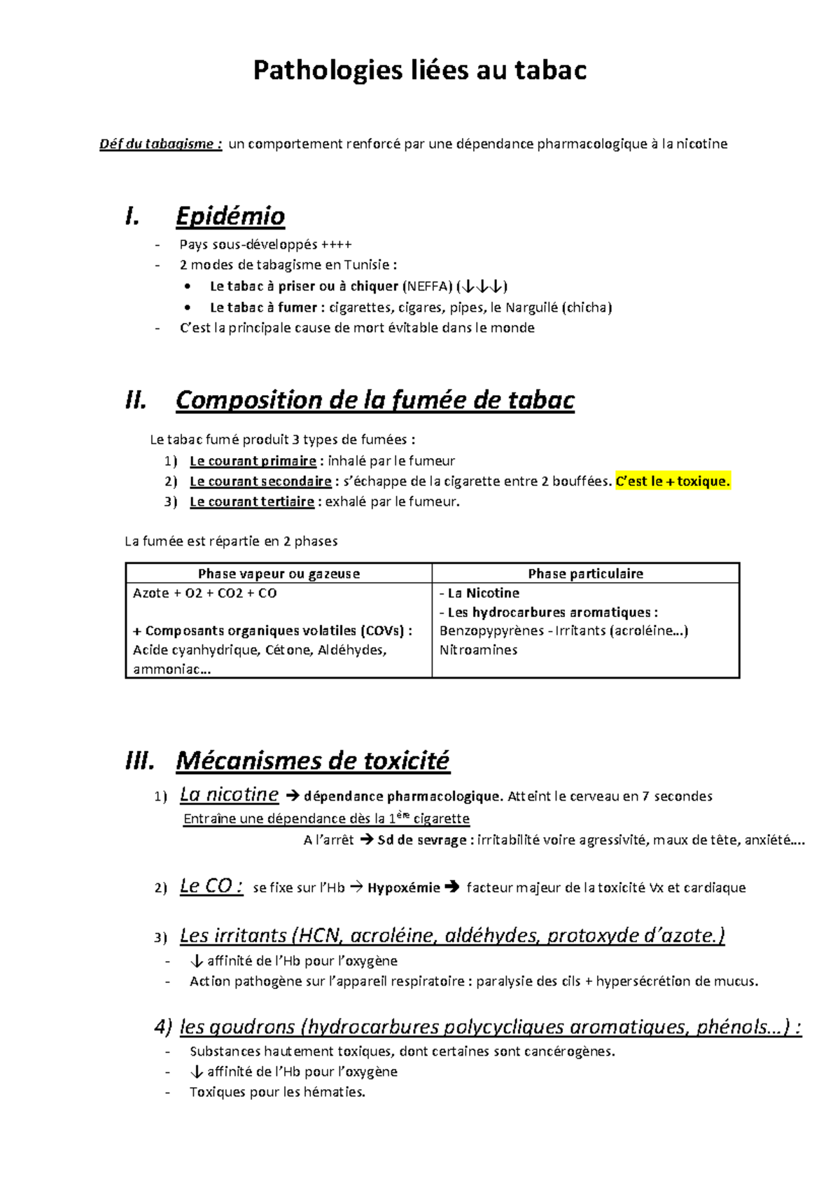 Pathologies liés au tabac - Pathologies liées au tabac Déf du tabagisme ...