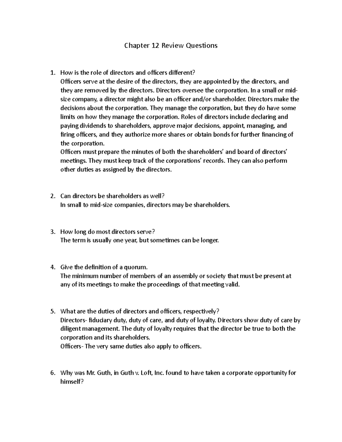 Ch. 12 Review Questions - Chapter 12 Review Questions How Is The Role ...