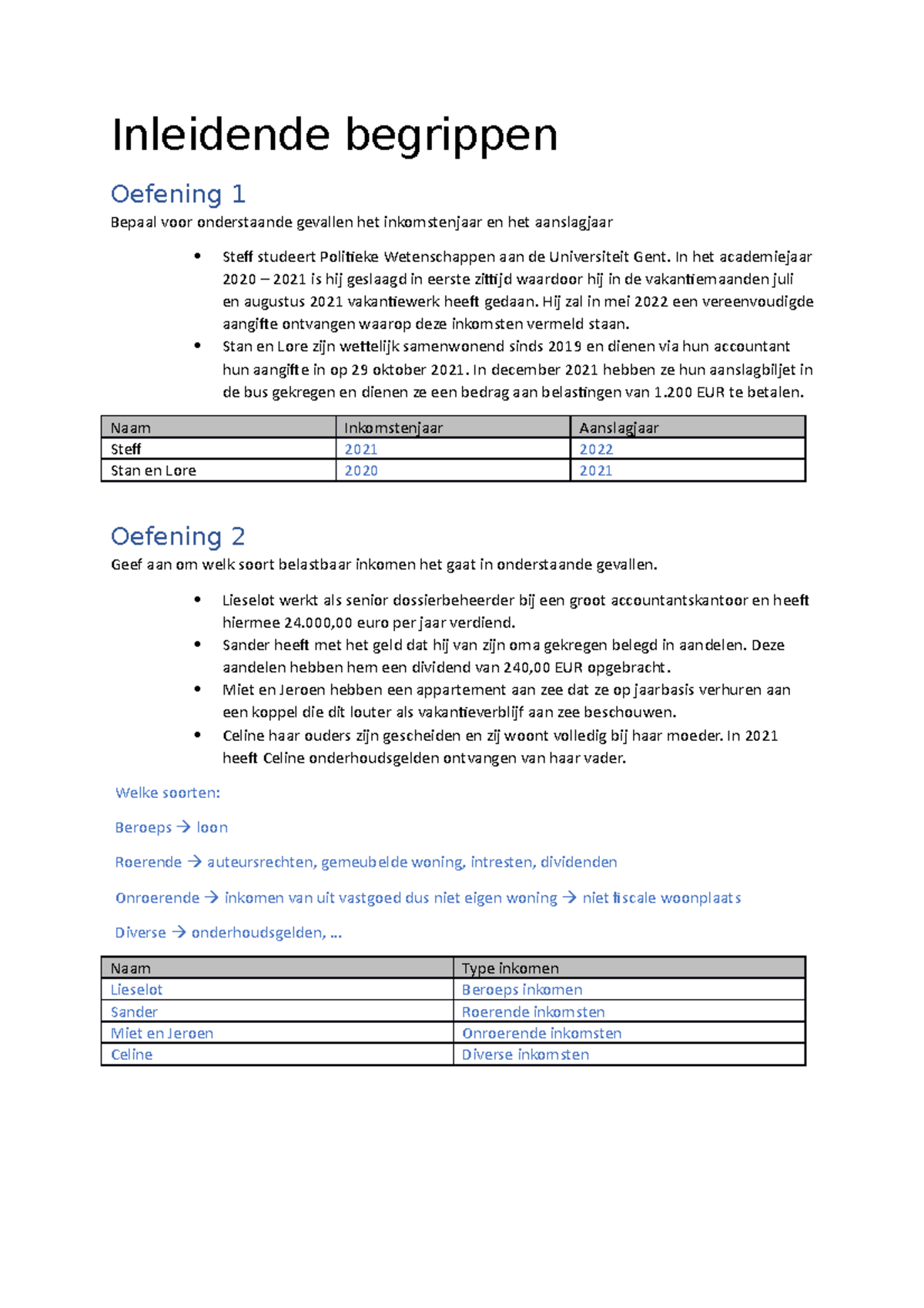 Oefening-1-gemaakt - Oefeningen - Inleidende Begrippen Oefening 1 ...