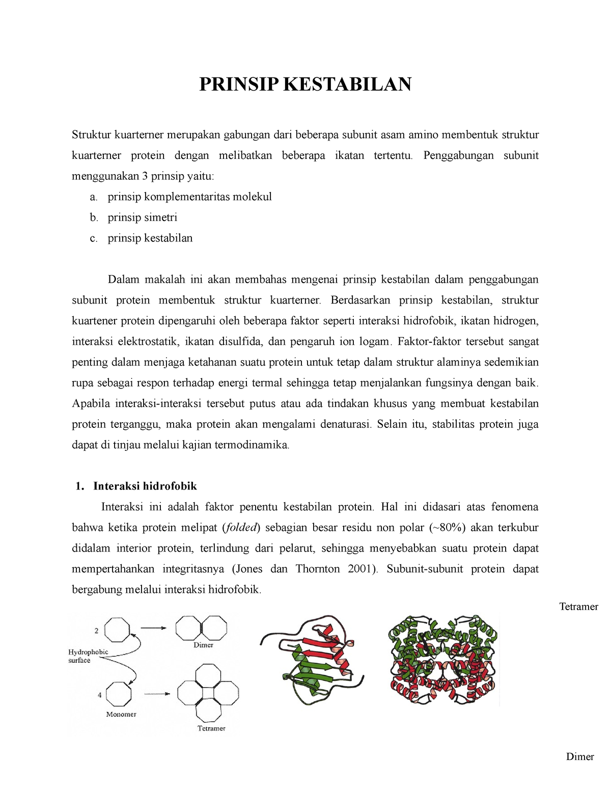 Makalah Biofisik Prinsip Kestabilan PART 1 - PRINSIP KESTABILAN ...