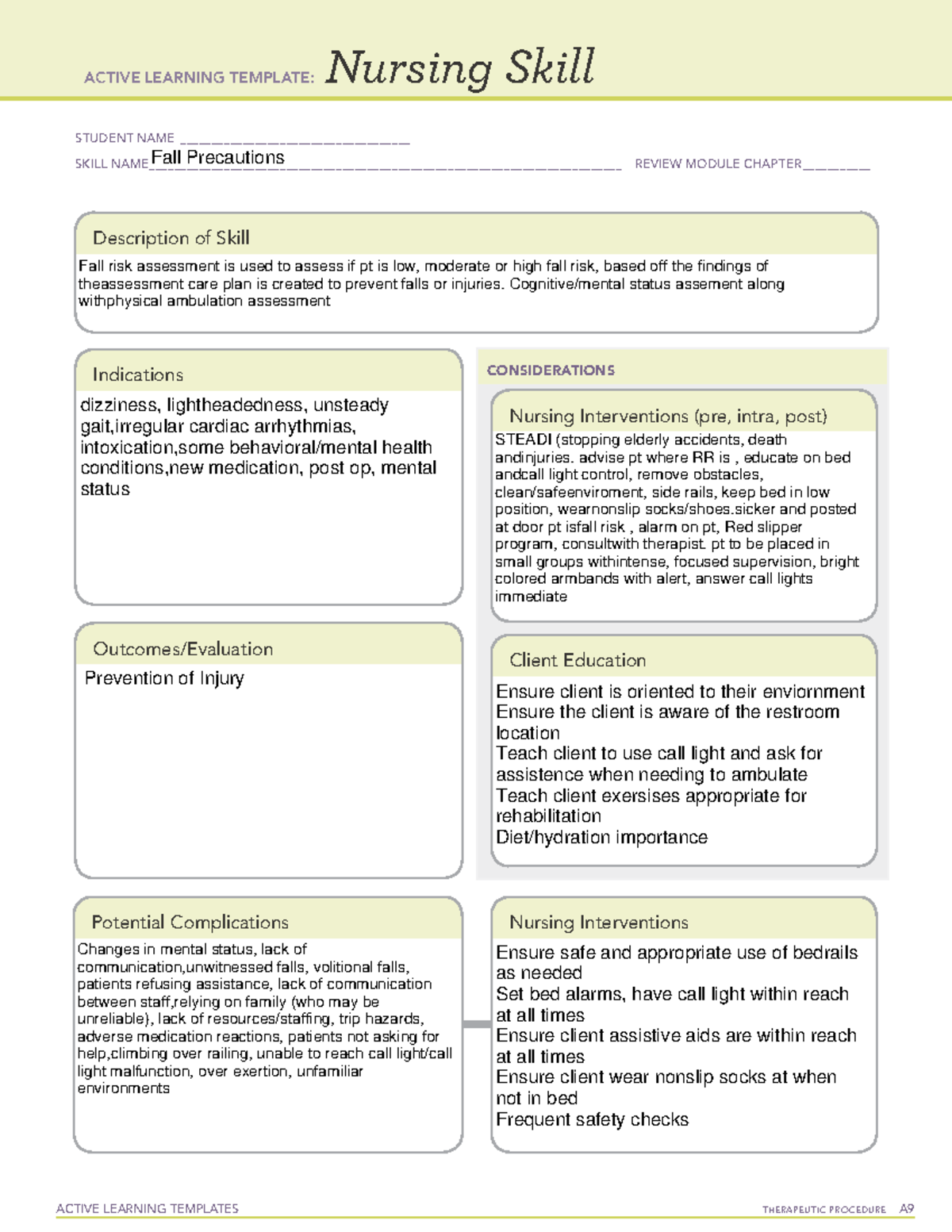 ALT Fall precautions - ALT - ACTIVE LEARNING TEMPLATES THERAPEUTIC ...