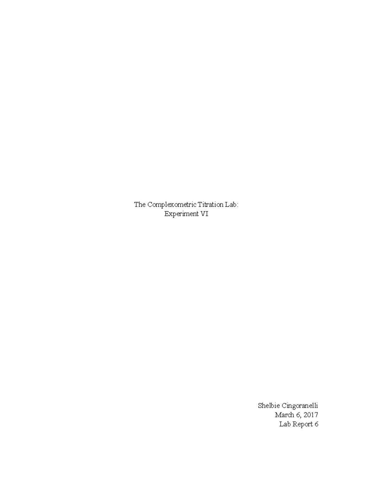 Lab Report 6- Complexometric Titration Copy – IVRCQB