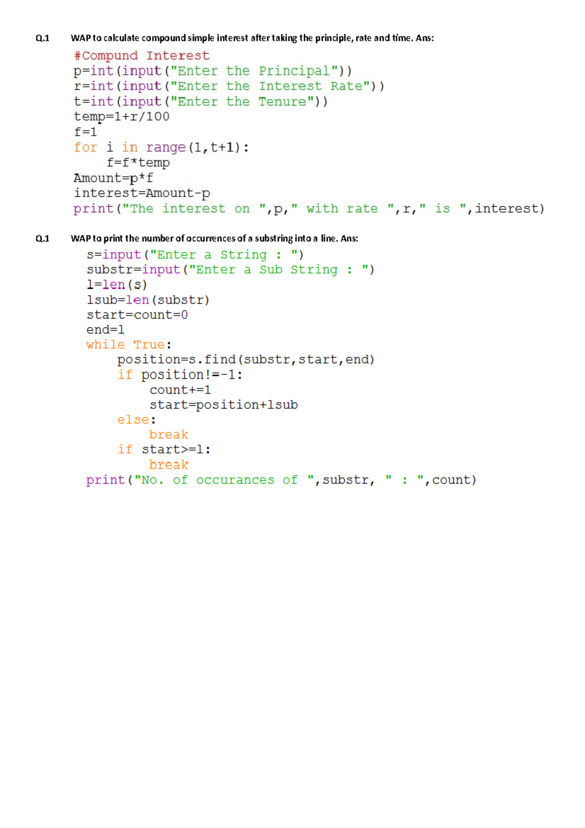 Practicals for boards 22-23 - Q WAP to calculate compound simple ...