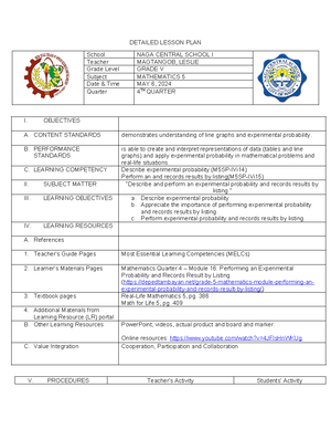 DLP Flipino Pandiwa - Detailed Lesson Plan Sa Pagtuturo Ng Filipino Sa ...