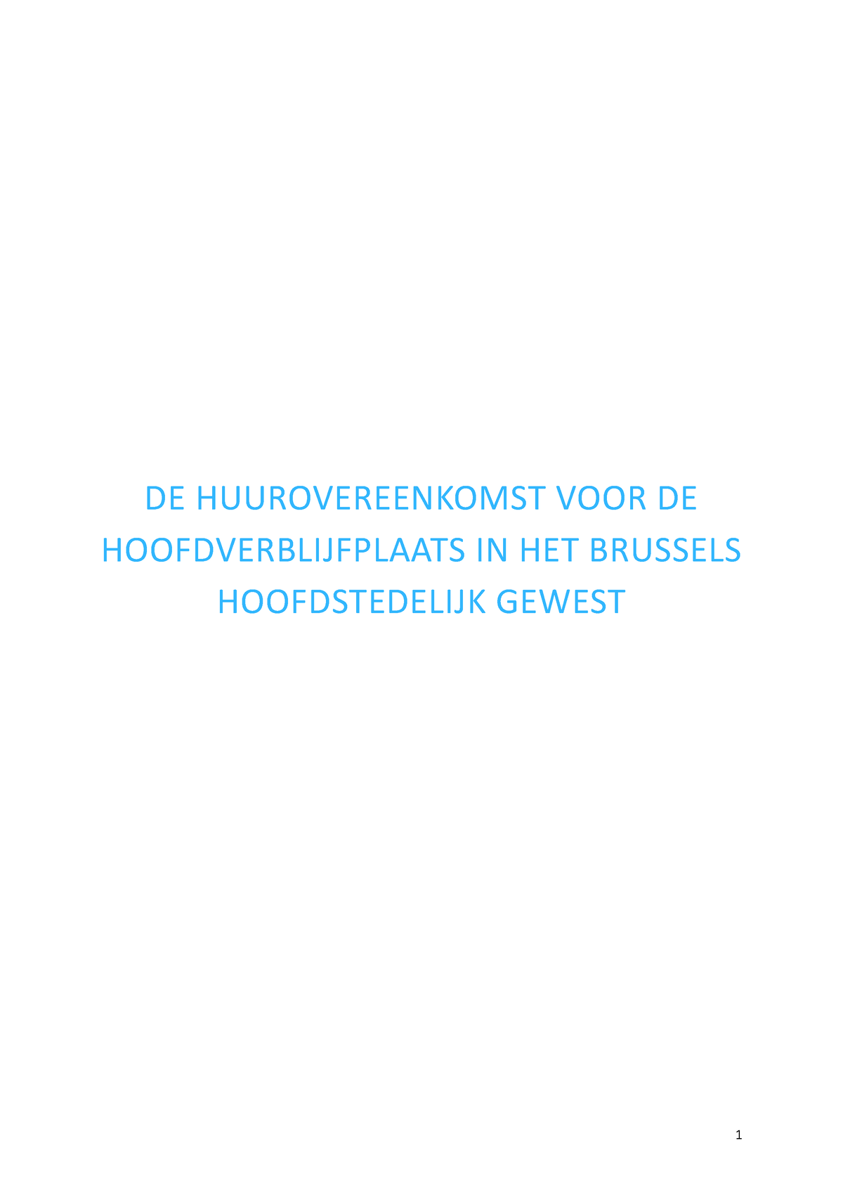 E-Learning - Huur Voor De Hoofdverblijfplaats In Brussel - DE ...