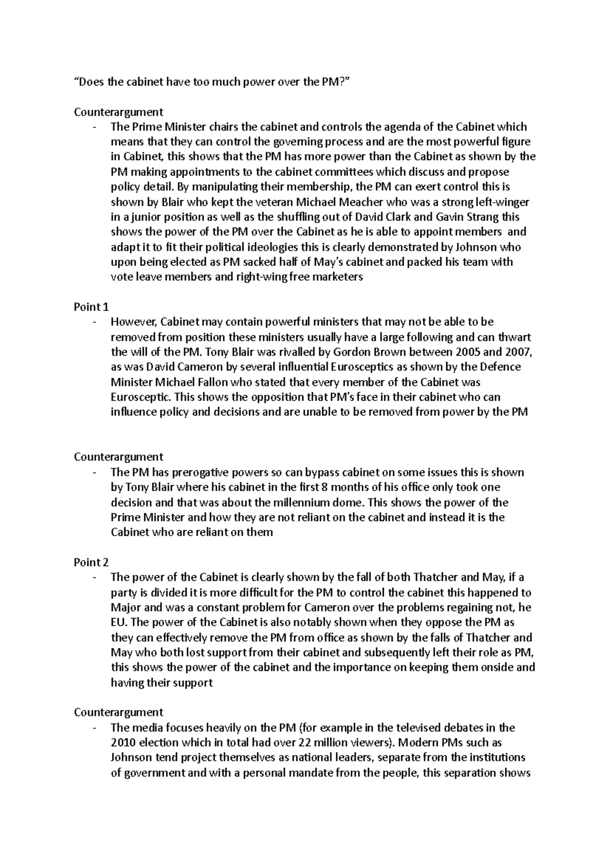 EF Does the have too much power over the PM “Does the