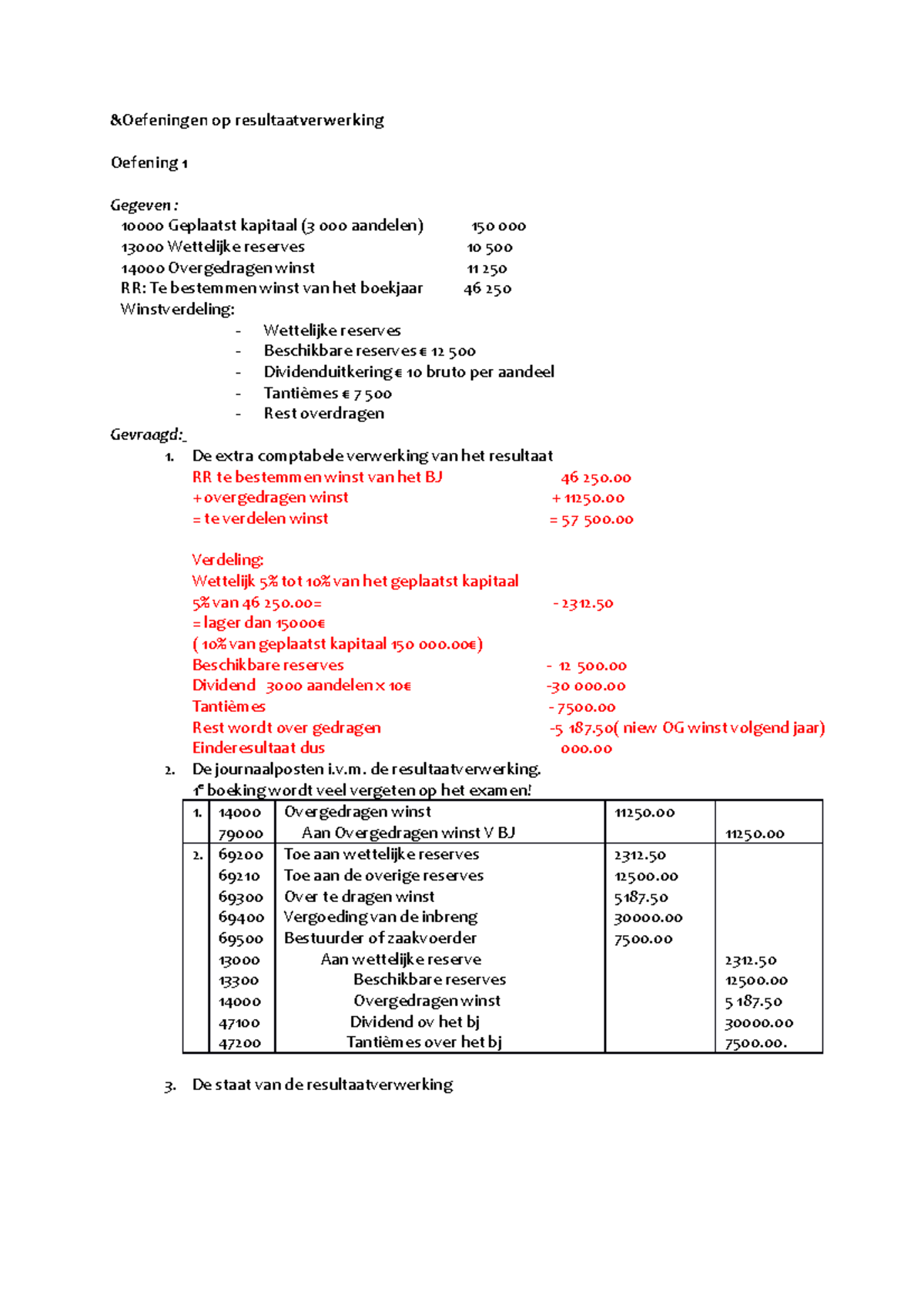 7a Oefeningen Op Resultaatverwerking - &Oefeningen Op ...