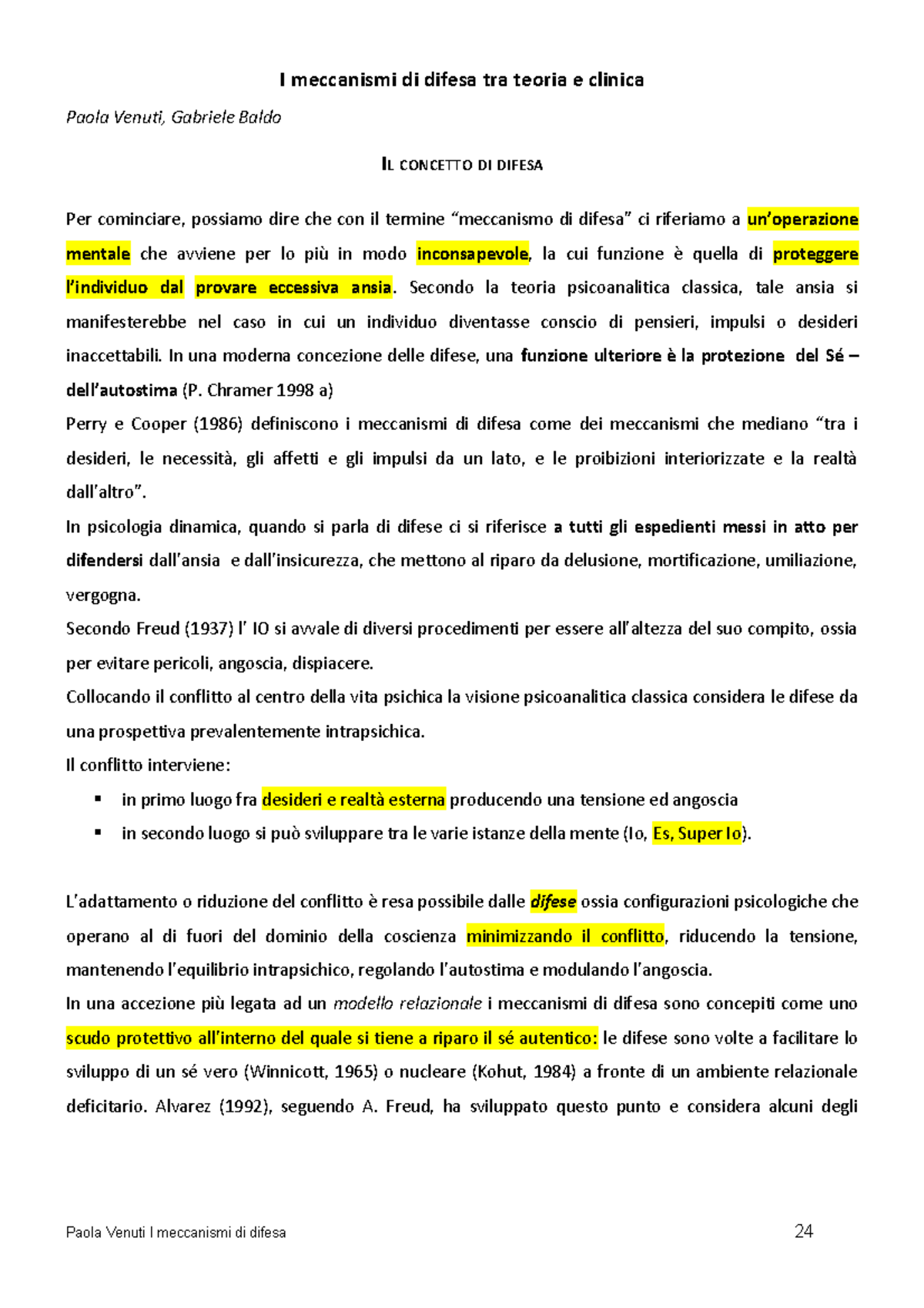 Meccanismi-di-difesa - I Meccanismi Di Difesa Tra Teoria E Clinica ...